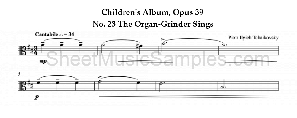 Children's Album, Opus 39 - No. 23 The Organ-Grinder Sings