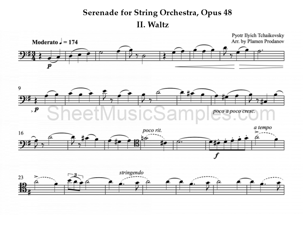 Serenade for String Orchestra, Opus 48 - II. Waltz