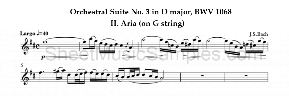 Orchestral Suite No. 3 in D major, BWV 1068 - II. Aria (on G string)