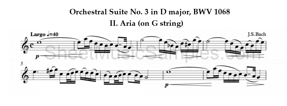 Orchestral Suite No. 3 in D major, BWV 1068 - II. Aria (on G string)