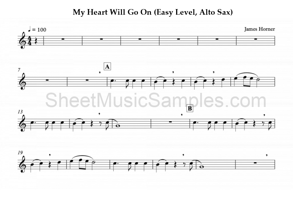 My Heart Will Go On (Easy Level, Alto Sax)