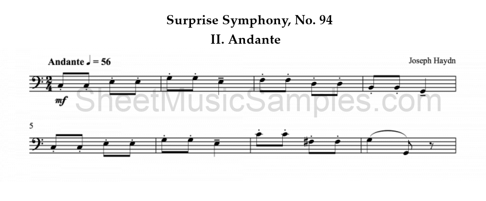 Surprise Symphony, No. 94 - II. Andante