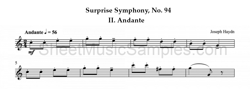 Surprise Symphony, No. 94 - II. Andante