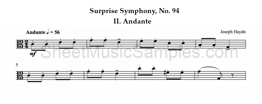 Surprise Symphony, No. 94 - II. Andante