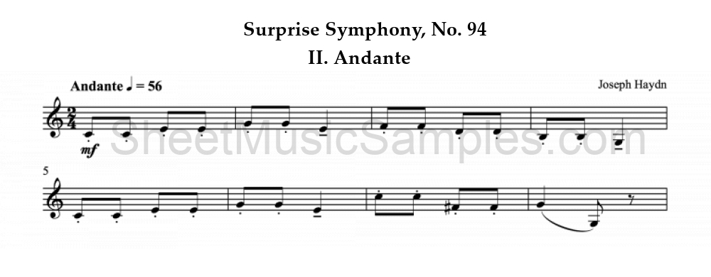 Surprise Symphony, No. 94 - II. Andante