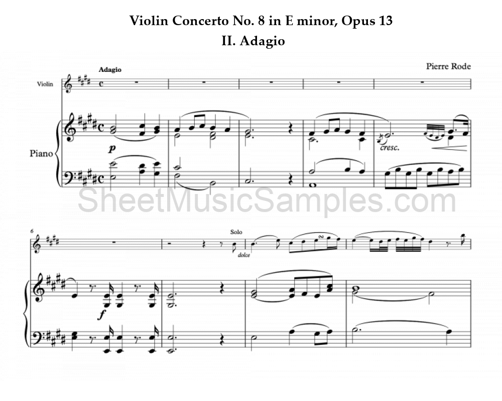 Violin Concerto No. 8 in E minor, Opus 13 - II. Adagio