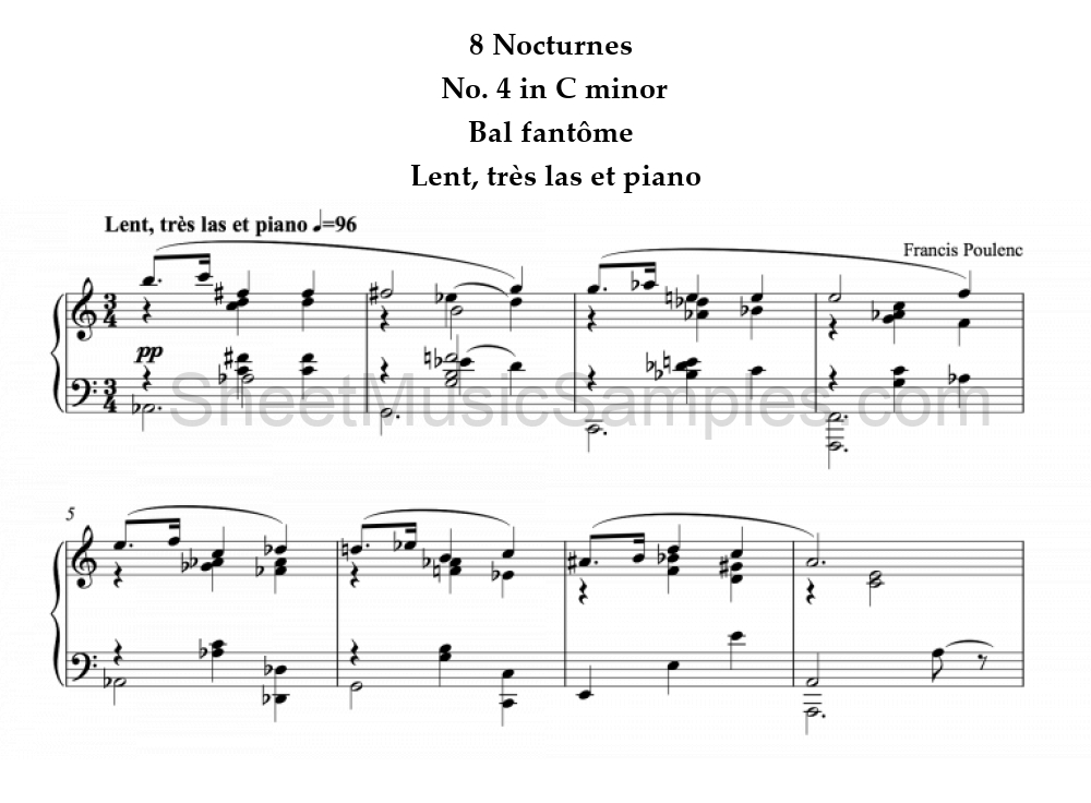 8 Nocturnes - No. 4 in C minor - Bal fantôme - Lent, très las et piano