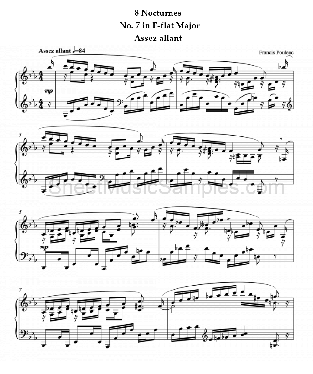 8 Nocturnes - No. 7 in E-flat Major - Assez allant