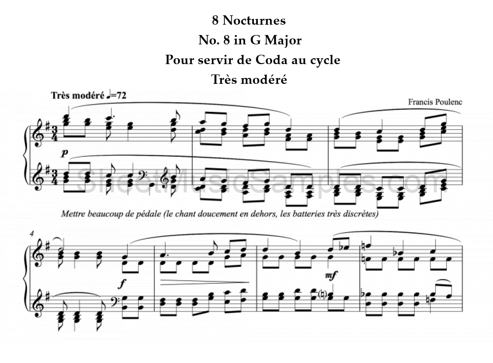 8 Nocturnes - No. 8 in G Major - Pour servir de Coda au cycle - Très modéré