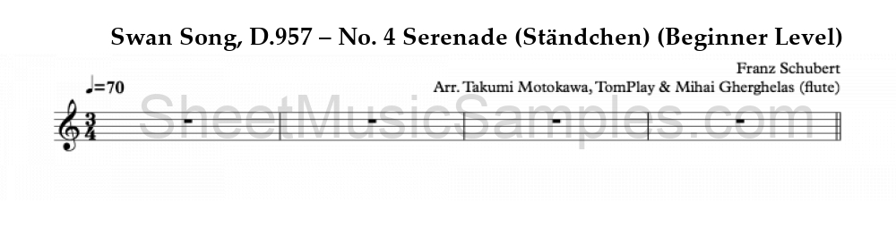 Swan Song, D.957 – No. 4 Serenade (Ständchen) (Beginner Level)