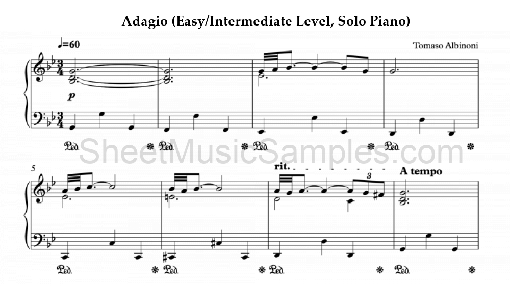 Adagio (Easy/Intermediate Level, Solo Piano)