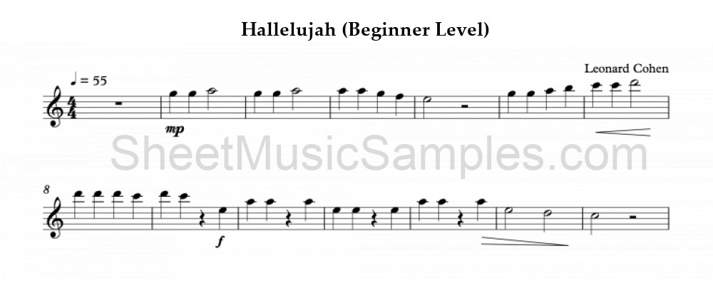 Hallelujah (Beginner Level)