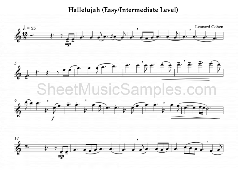 Hallelujah (Easy/Intermediate Level)