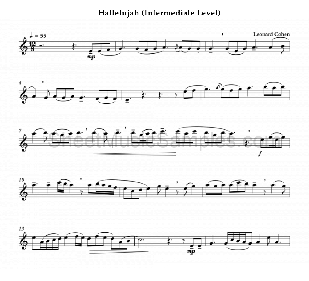 Hallelujah (Intermediate Level)