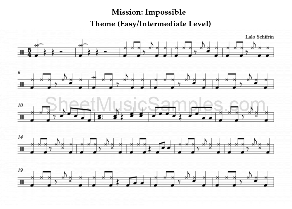 Mission: Impossible - Theme (Easy/Intermediate Level)