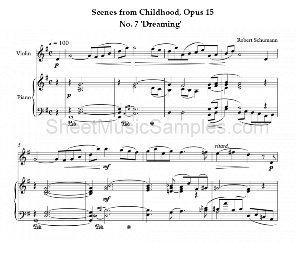 Scenes from Childhood, Opus 15 - No. 7 'Dreaming'