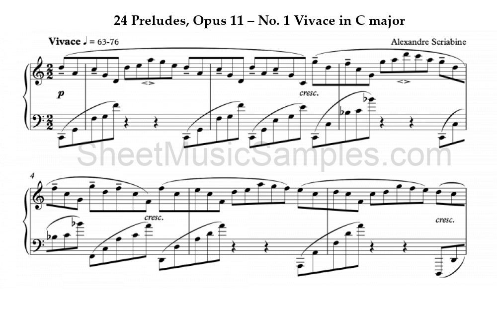 24 Preludes, Opus 11 – No. 1 Vivace in C major