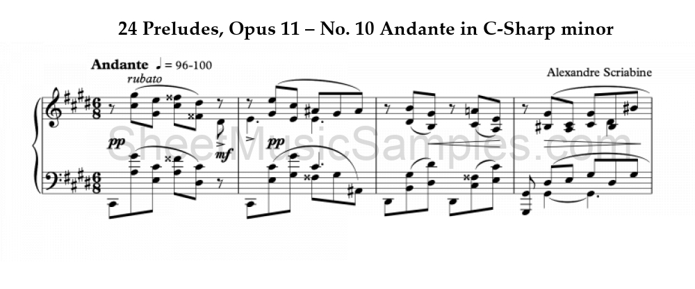 24 Preludes, Opus 11 – No. 10 Andante in C-Sharp minor