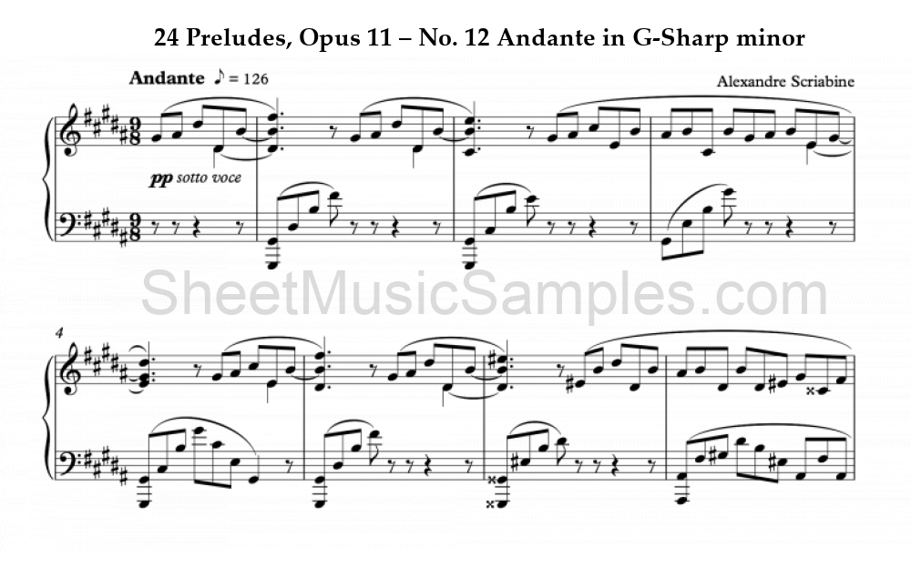 24 Preludes, Opus 11 – No. 12 Andante in G-Sharp minor