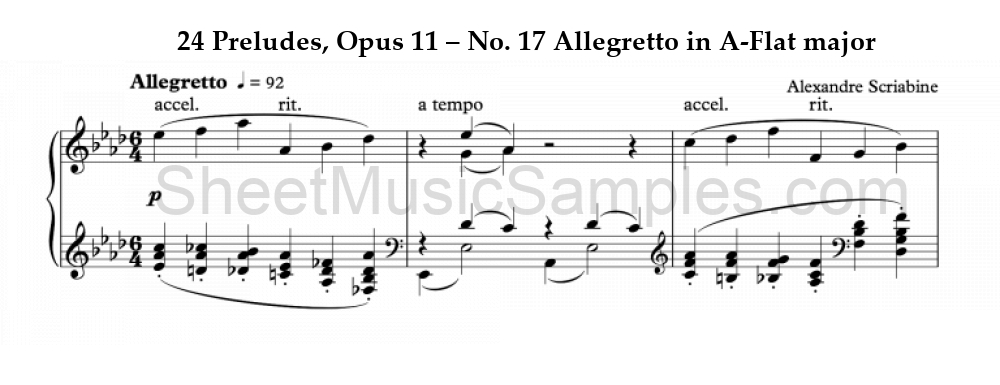 24 Preludes, Opus 11 – No. 17 Allegretto in A-Flat major