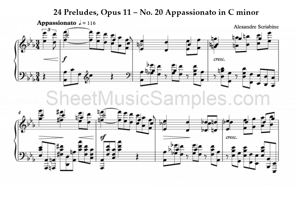 24 Preludes, Opus 11 – No. 20 Appassionato in C minor