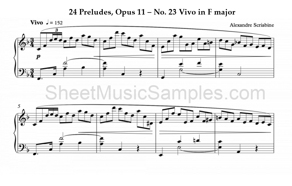 24 Preludes, Opus 11 – No. 23 Vivo in F major