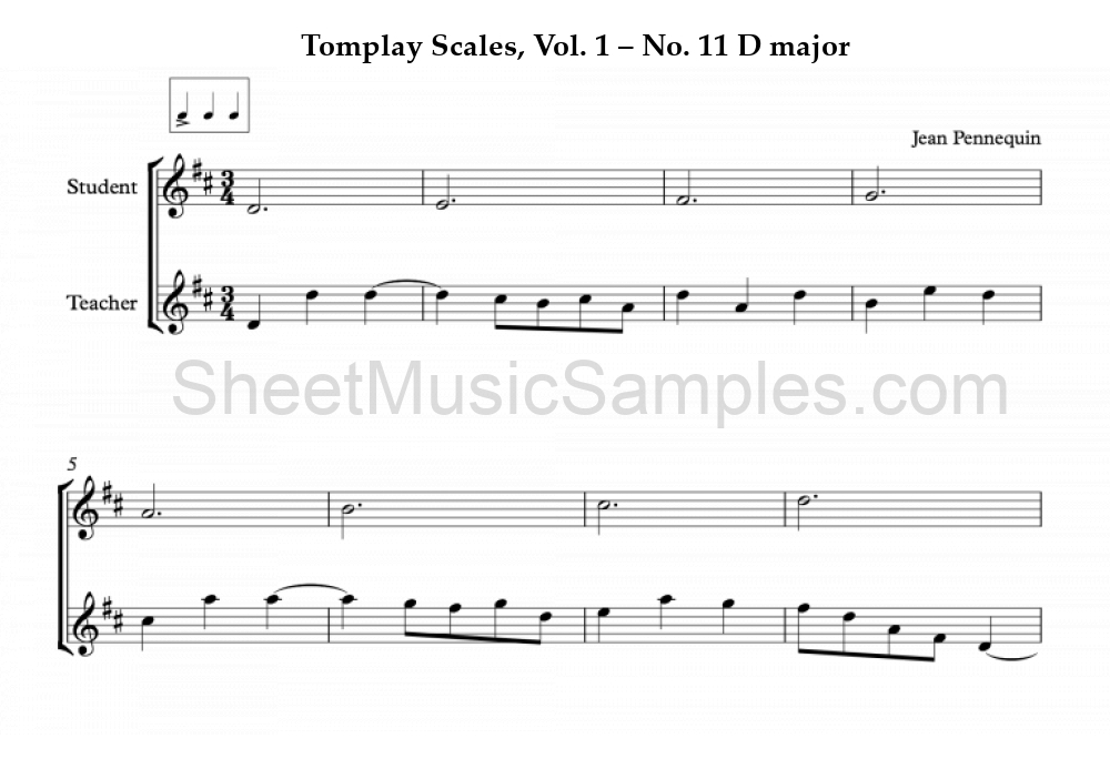 Tomplay Scales, Vol. 1 – No. 11 D major