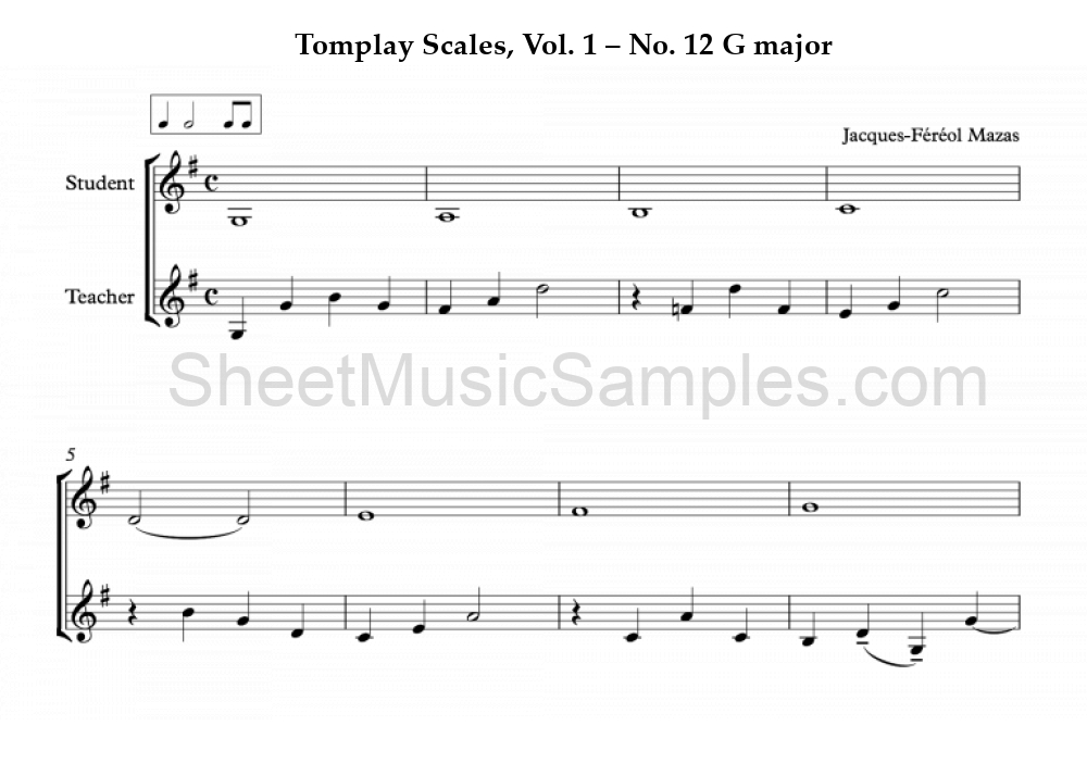 Tomplay Scales, Vol. 1 – No. 12 G major