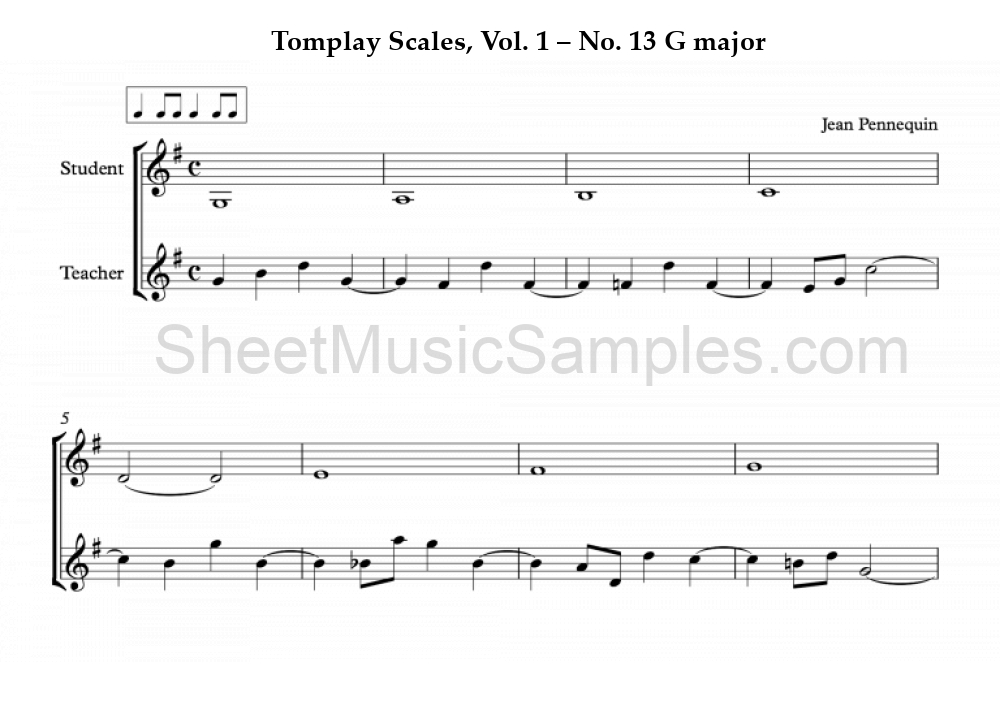 Tomplay Scales, Vol. 1 – No. 13 G major