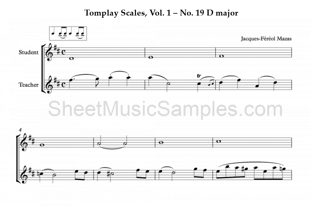 Tomplay Scales, Vol. 1 – No. 19 D major