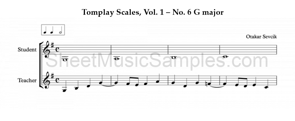 Tomplay Scales, Vol. 1 – No. 6 G major