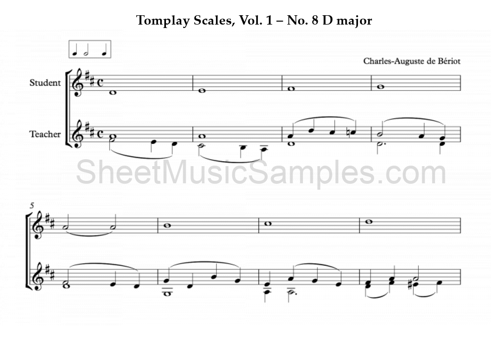 Tomplay Scales, Vol. 1 – No. 8 D major