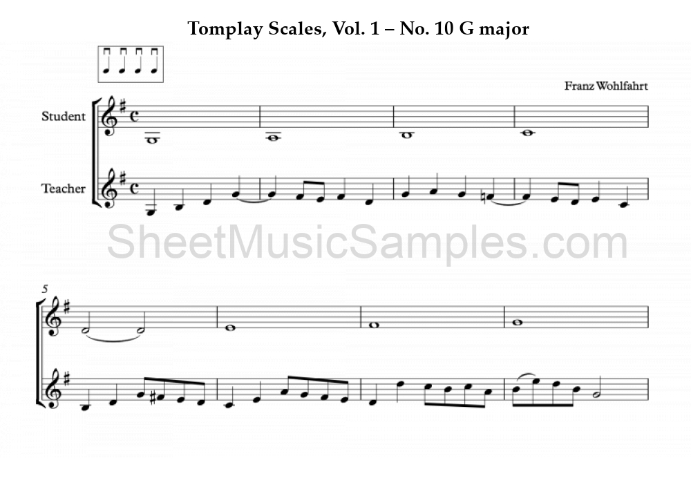 Tomplay Scales, Vol. 1 – No. 10 G major