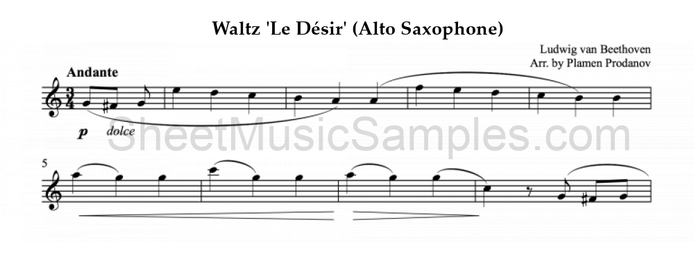 Waltz 'Le Désir' (Alto Saxophone)