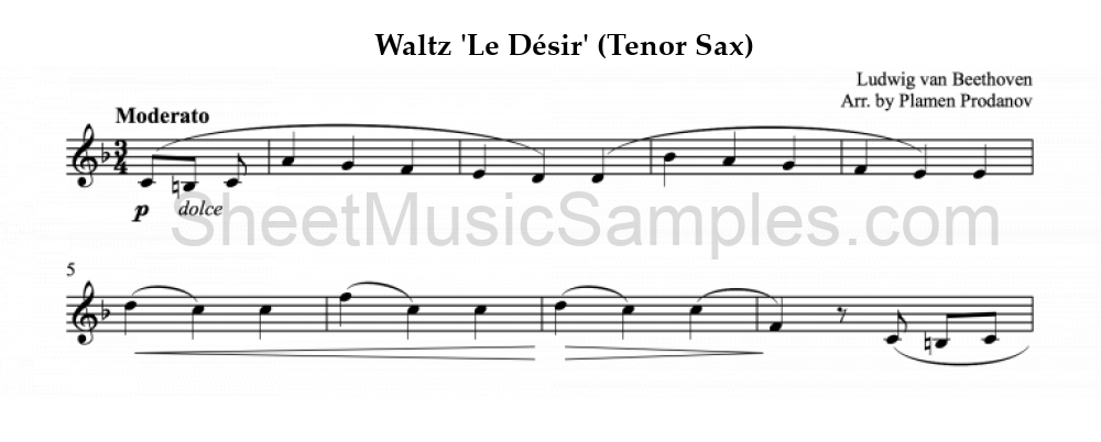 Waltz 'Le Désir' (Tenor Sax)