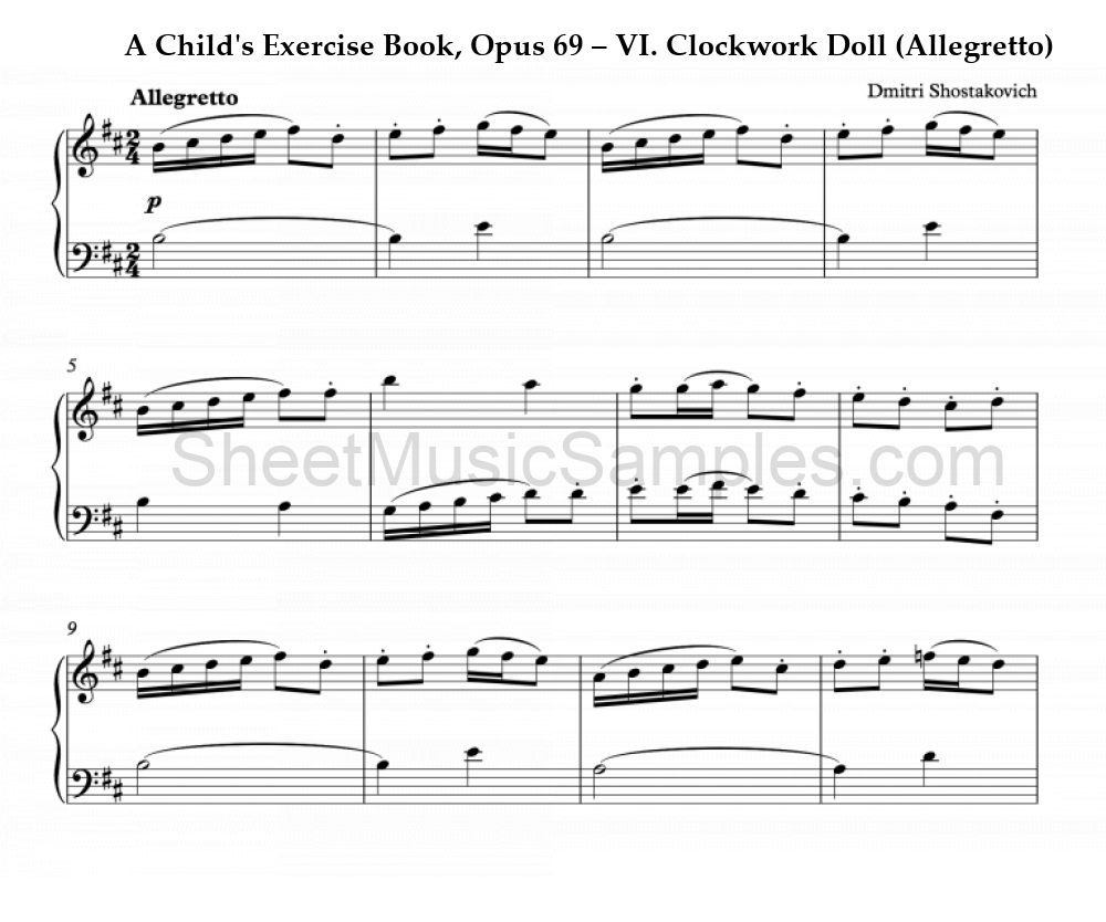 A Child's Exercise Book, Opus 69 – VI. Clockwork Doll (Allegretto)