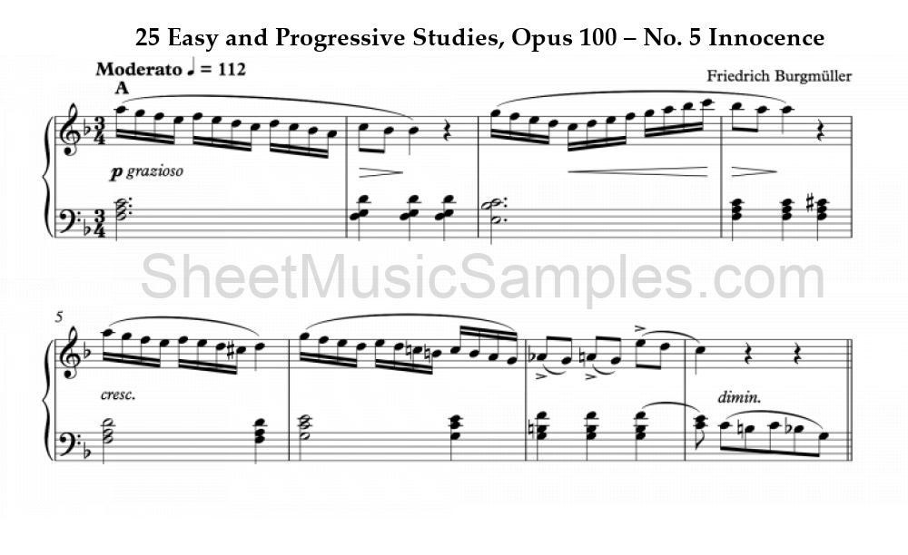 25 Easy and Progressive Studies, Opus 100 – No. 5 Innocence