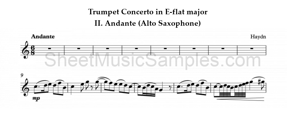 Trumpet Concerto in E-flat major - II. Andante (Alto Saxophone)