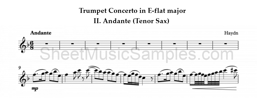 Trumpet Concerto in E-flat major - II. Andante (Tenor Sax)