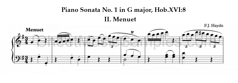 Piano Sonata No. 1 in G major, Hob.XVI:8 - II. Menuet