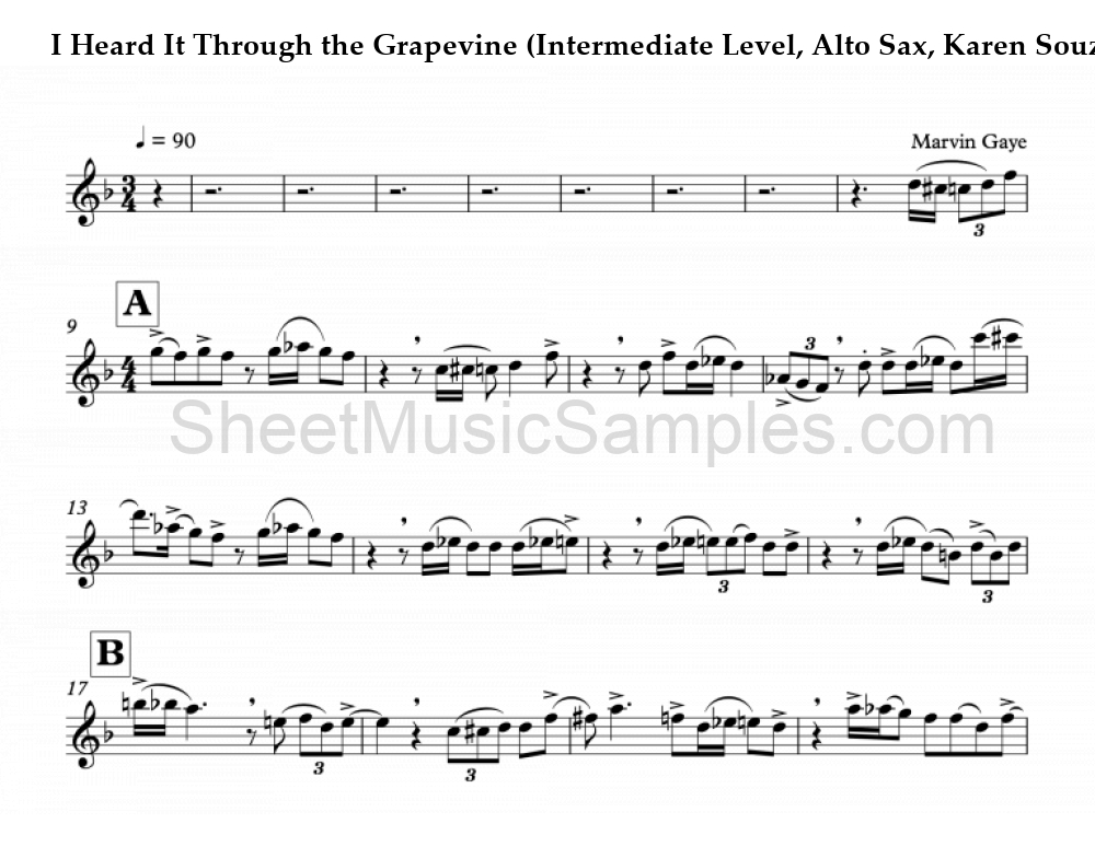 I Heard It Through the Grapevine (Intermediate Level, Alto Sax, Karen Souza)