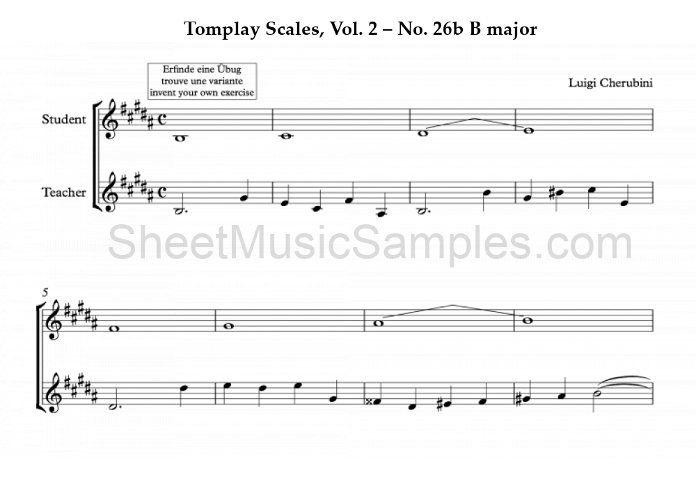 Tomplay Scales, Vol. 2 – No. 26b B major