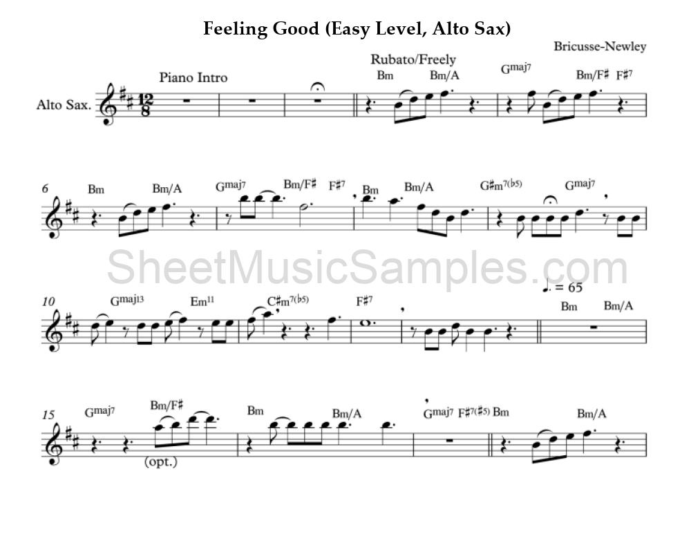 Feeling Good (Easy Level, Alto Sax)