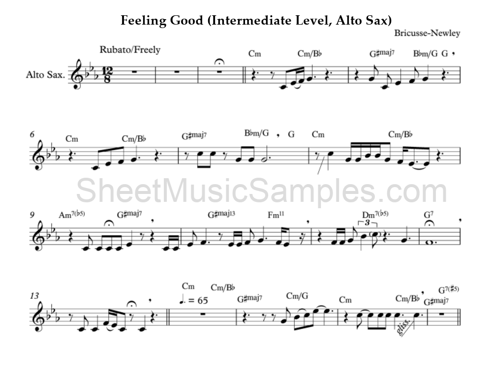 Feeling Good (Intermediate Level, Alto Sax)