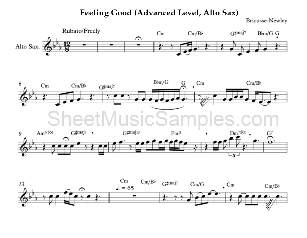 Feeling Good (Advanced Level, Alto Sax)