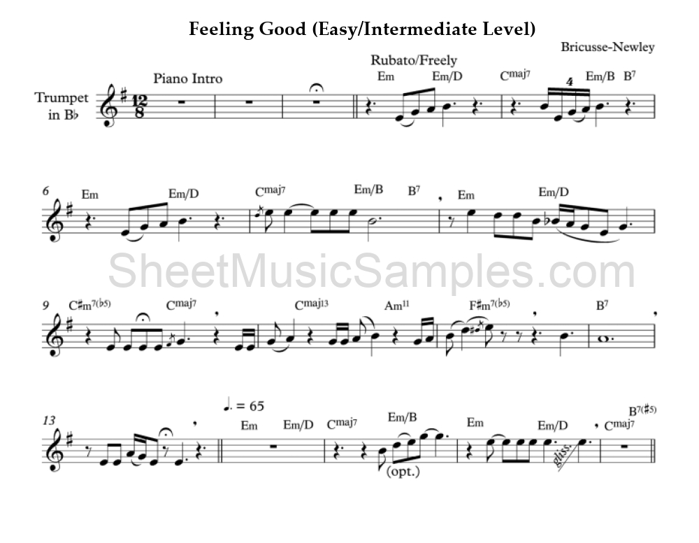 Feeling Good (Easy/Intermediate Level)