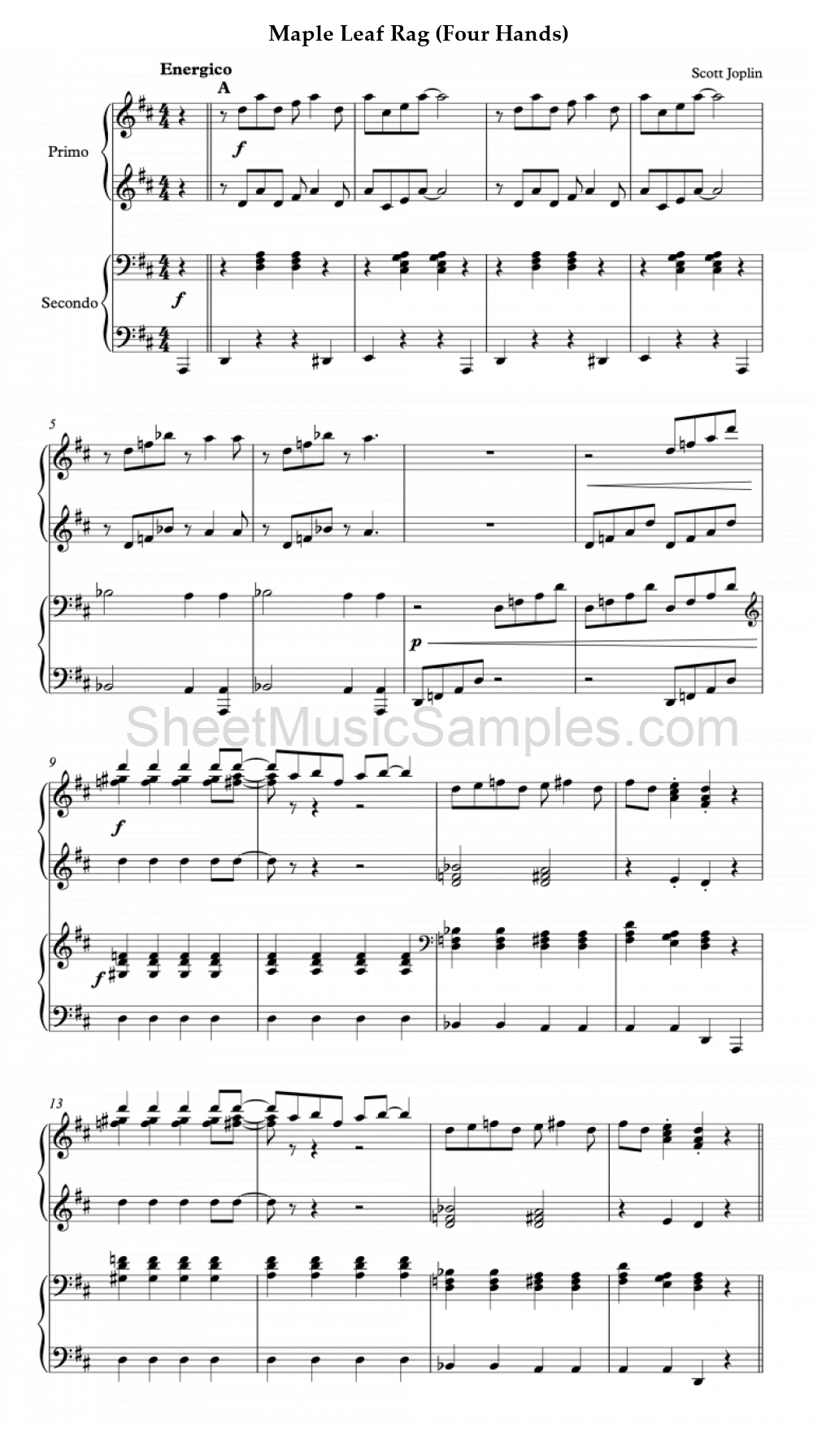 Maple Leaf Rag (Four Hands)