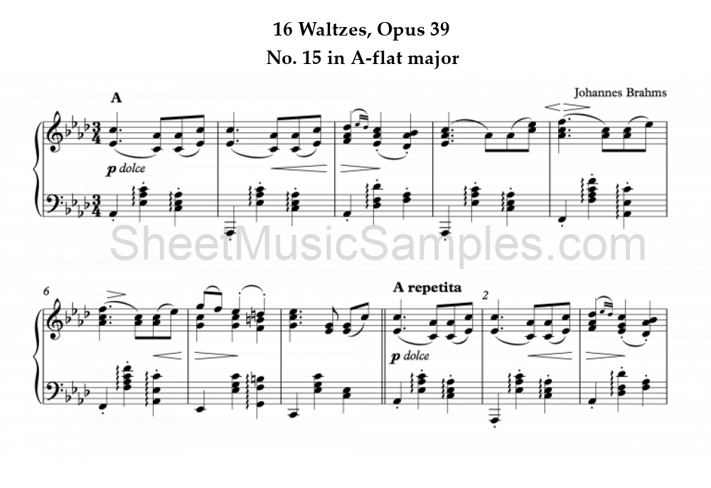 16 Waltzes, Opus 39 - No. 15 in A-flat major