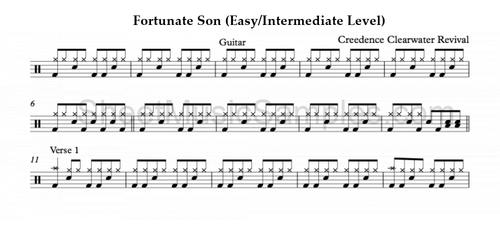 Fortunate Son (Easy/Intermediate Level)