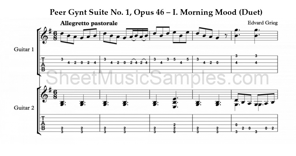 Peer Gynt Suite No. 1, Opus 46 – I. Morning Mood (Duet)